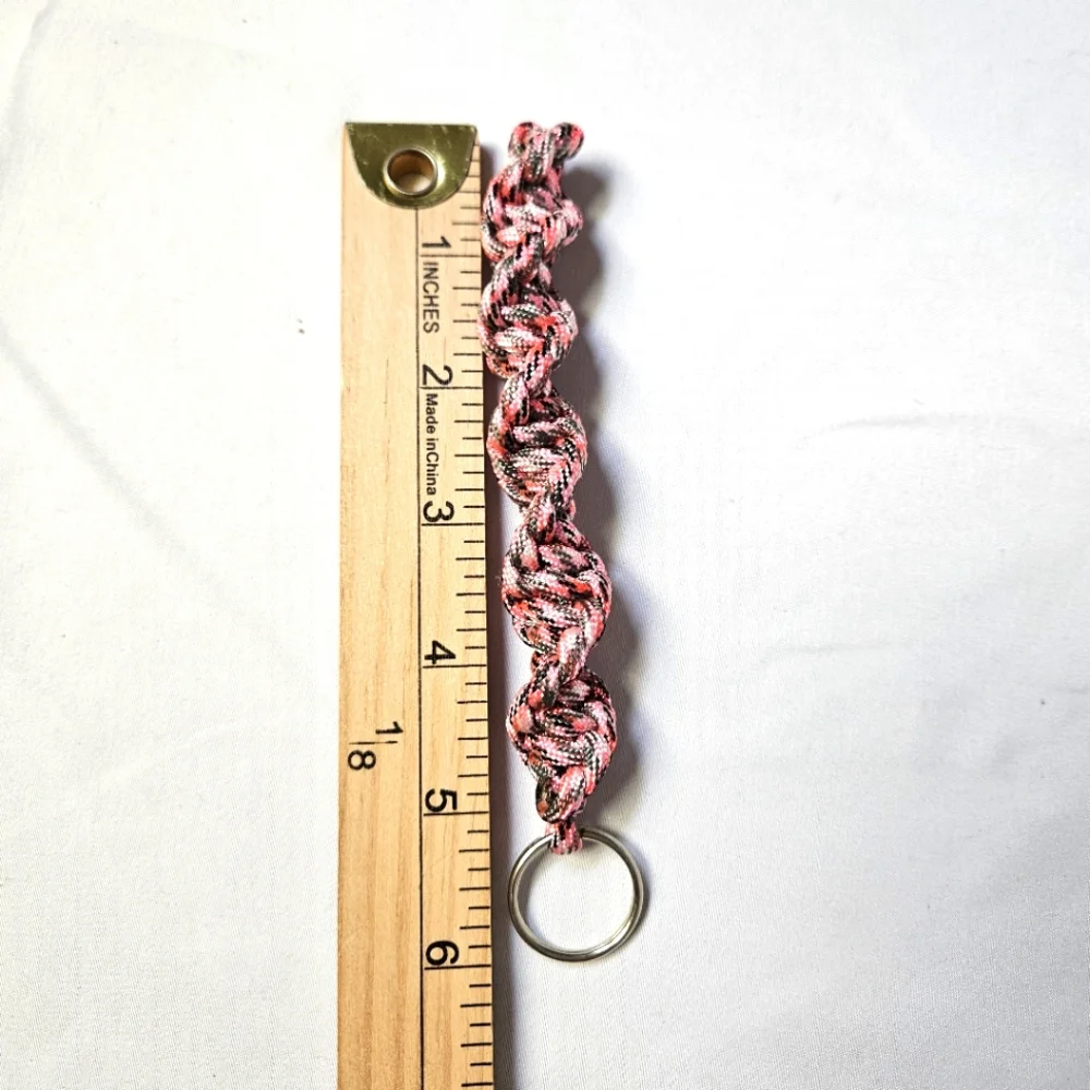 Handmade‎ Pink Camo Paracord Keychain